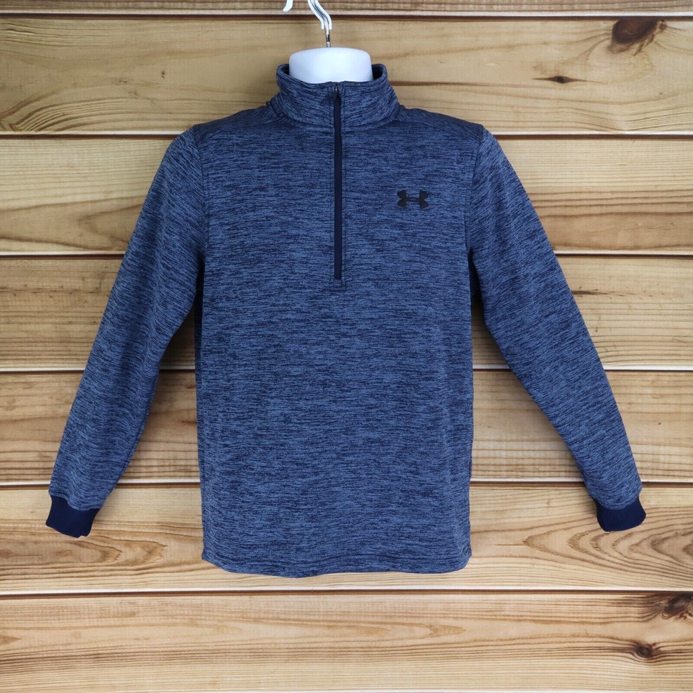 Under Armour Coldgear 1/4 Zip Jacket Loose Fit Mens Size S Dark Blue‎ Heathered